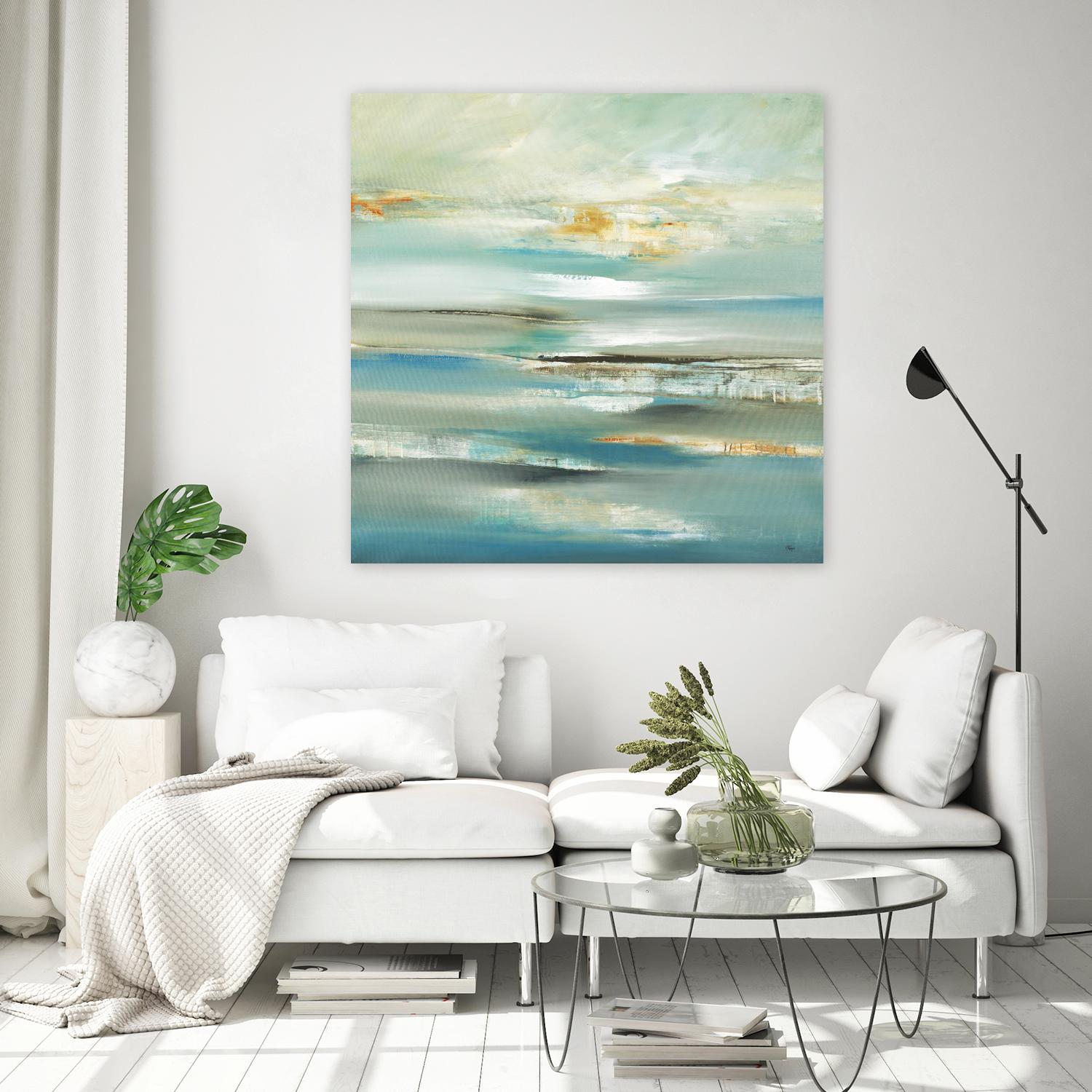 By The Water III by Lisa Ridgers on GIANT ART - beige abstract