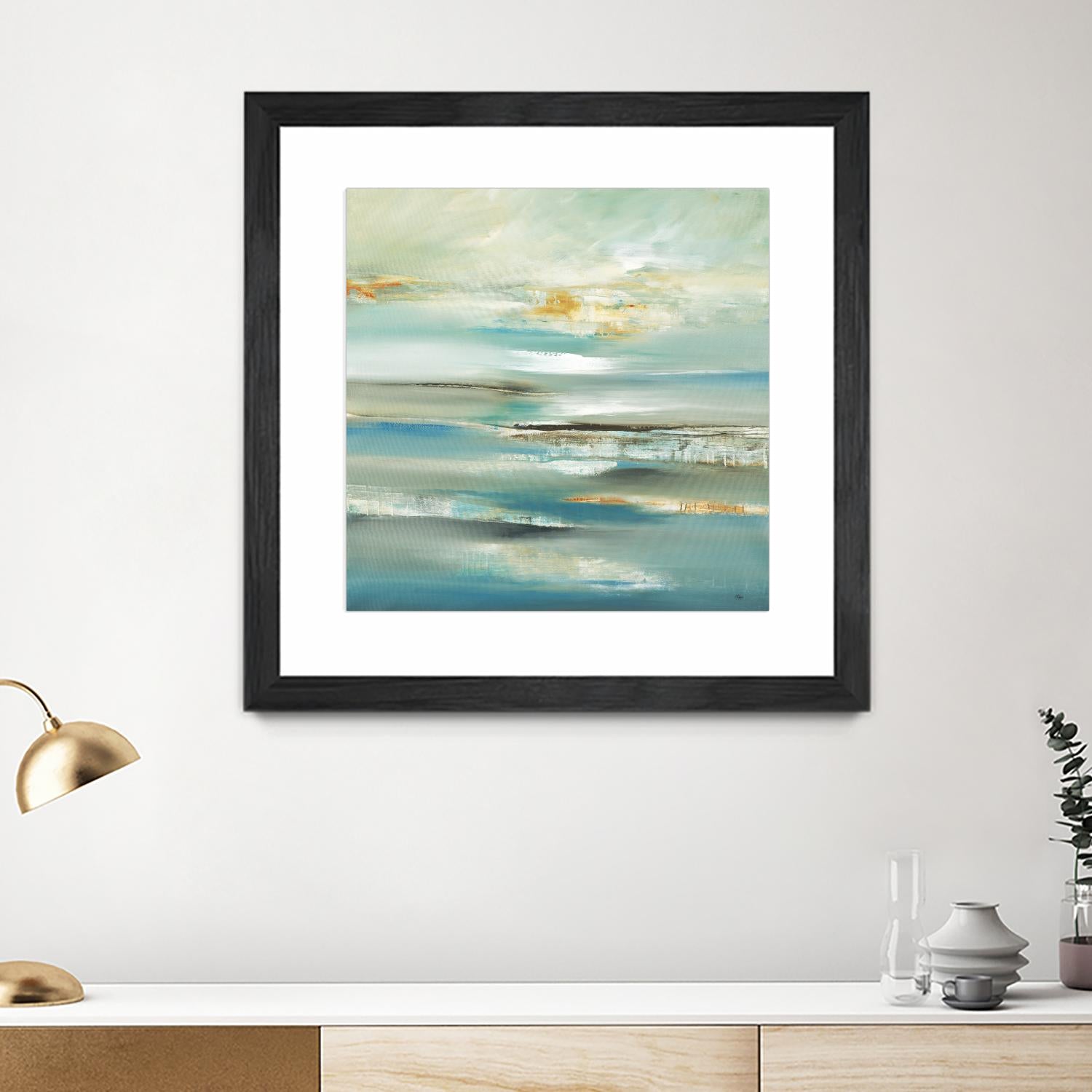 By The Water III by Lisa Ridgers on GIANT ART - beige abstract