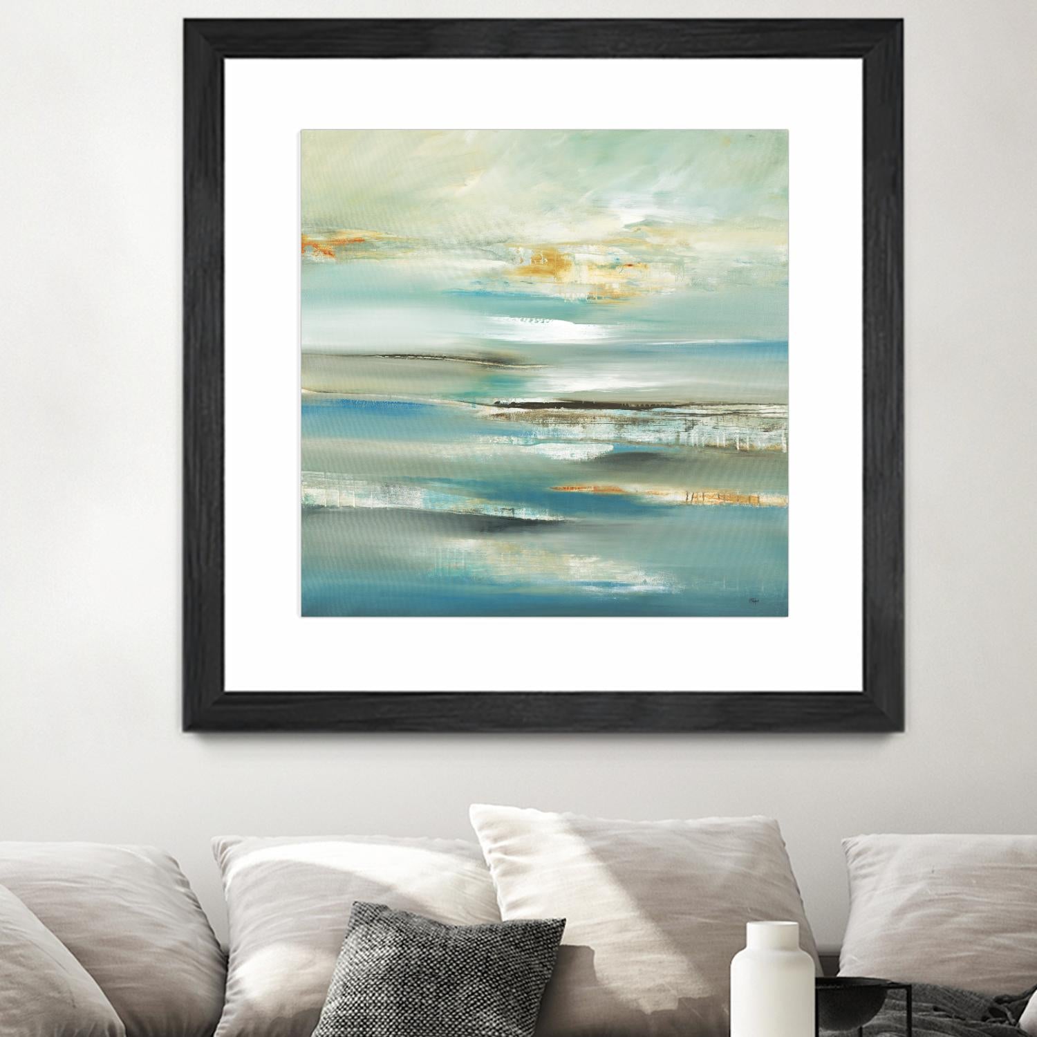 By The Water III by Lisa Ridgers on GIANT ART - beige abstract