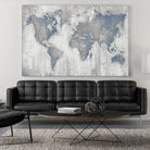 Map Of The World by Liz Jardine on GIANT ART - blue maps