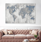 Map Of The World by Liz Jardine on GIANT ART - blue maps