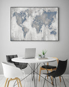 Map Of The World by Liz Jardine on GIANT ART - blue maps
