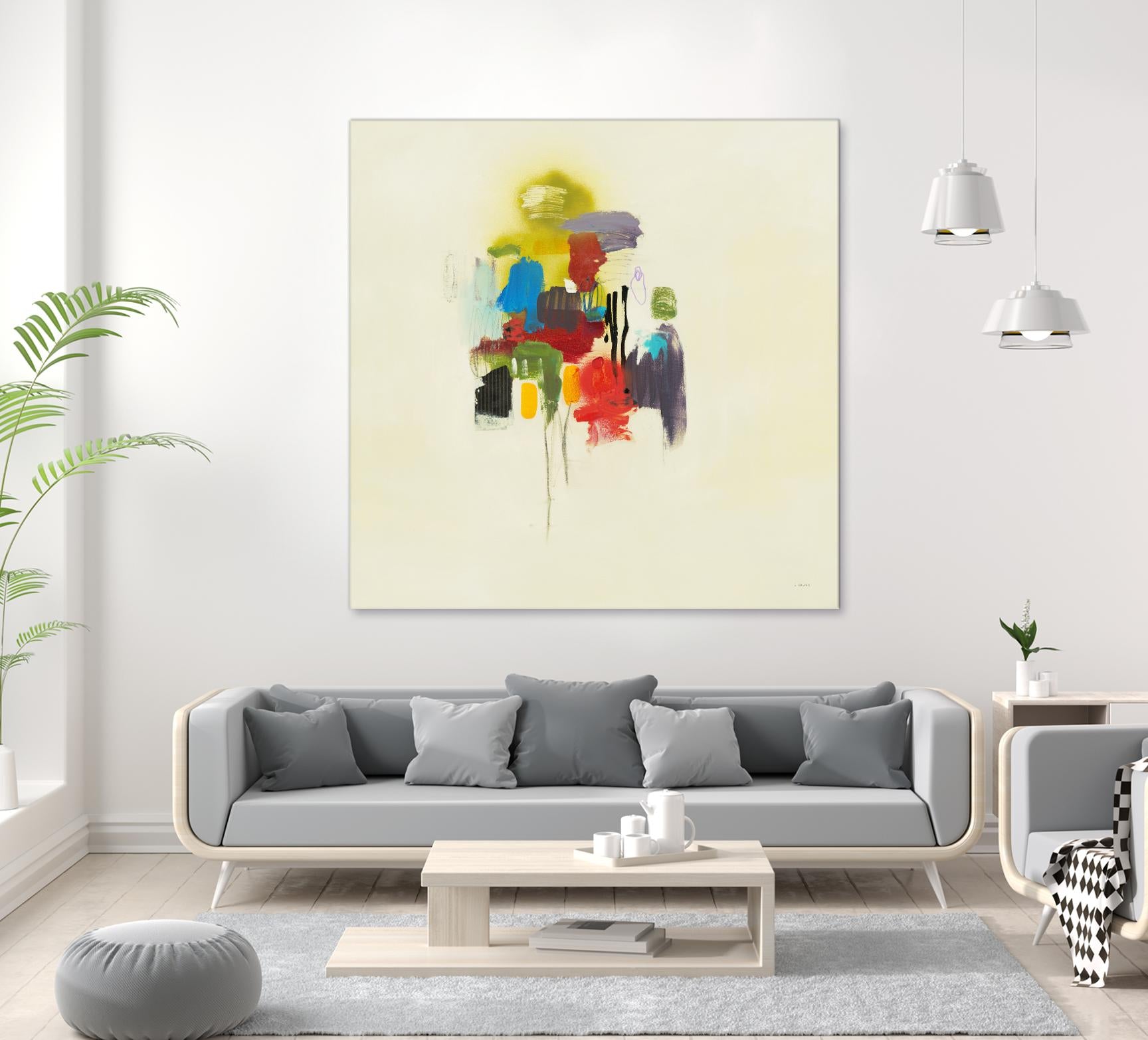 In the Beginning I by L. Baines on GIANT ART - reds, yellows abstract