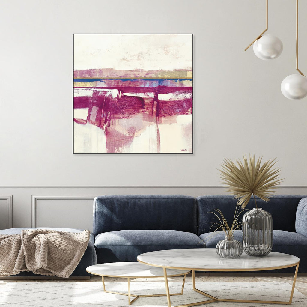 Gold Line II V1 by Scott Brems on GIANT ART - pinks abstract