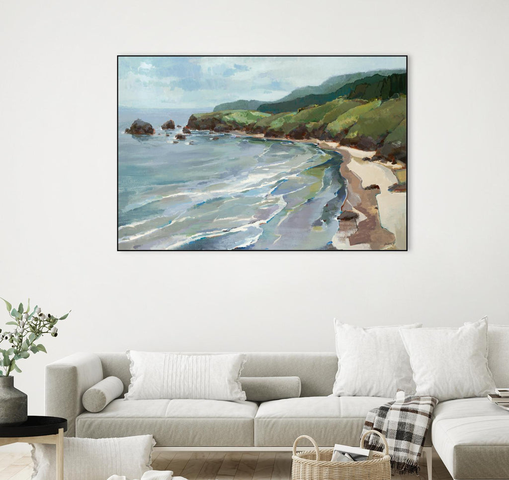 Seaside Cliffs by Scott Brems on GIANT ART - blues coastal gray