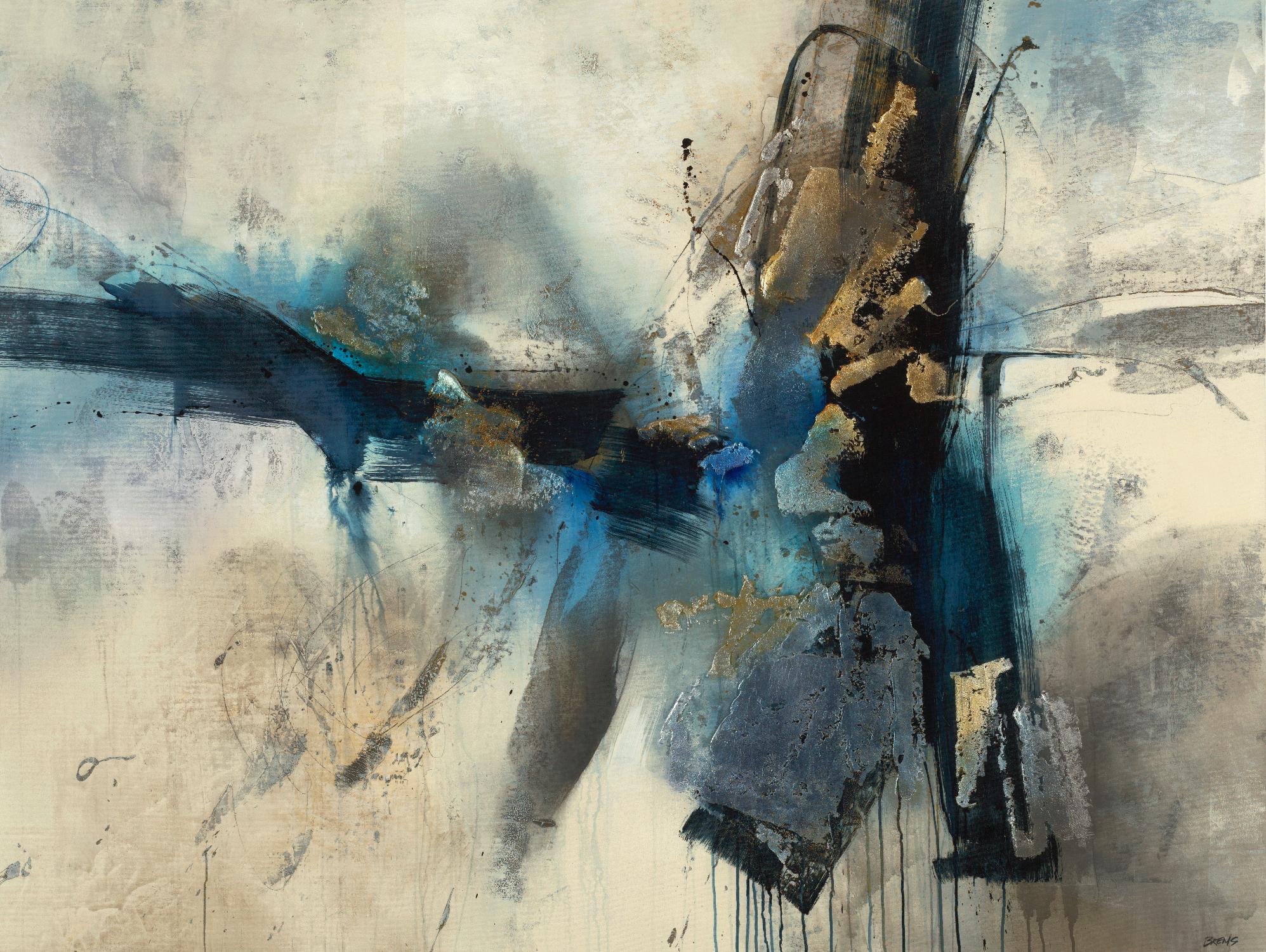 Smash de Scott Brems sur GIANT ART - blues abstract creams