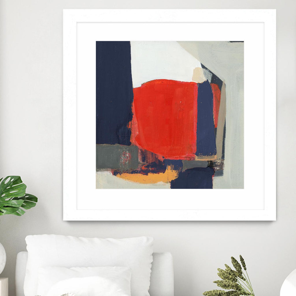 Orange Crush V6 by Terri Burris on GIANT ART - whites & creams abstract geometric