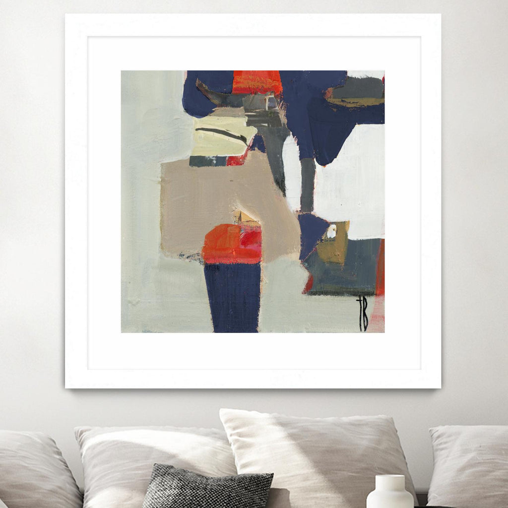 Orange Crush V9 by Terri Burris on GIANT ART - whites & creams abstract geometric