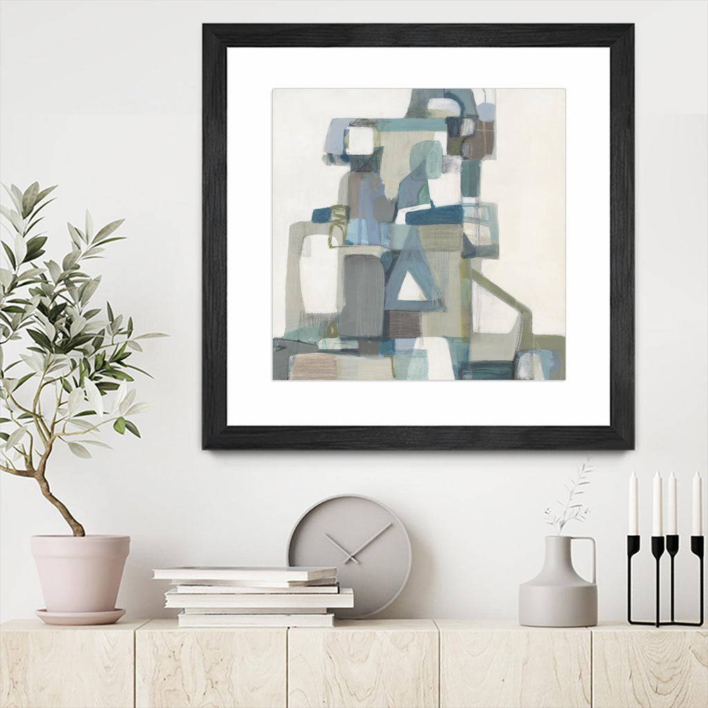 Modern Pyramid by Terri Burris on GIANT ART - grays abstract