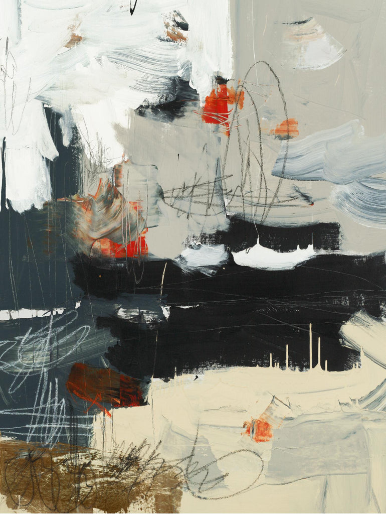 By The River's Edge de Brent Foreman sur GIANT ART - noir abstrait blanc