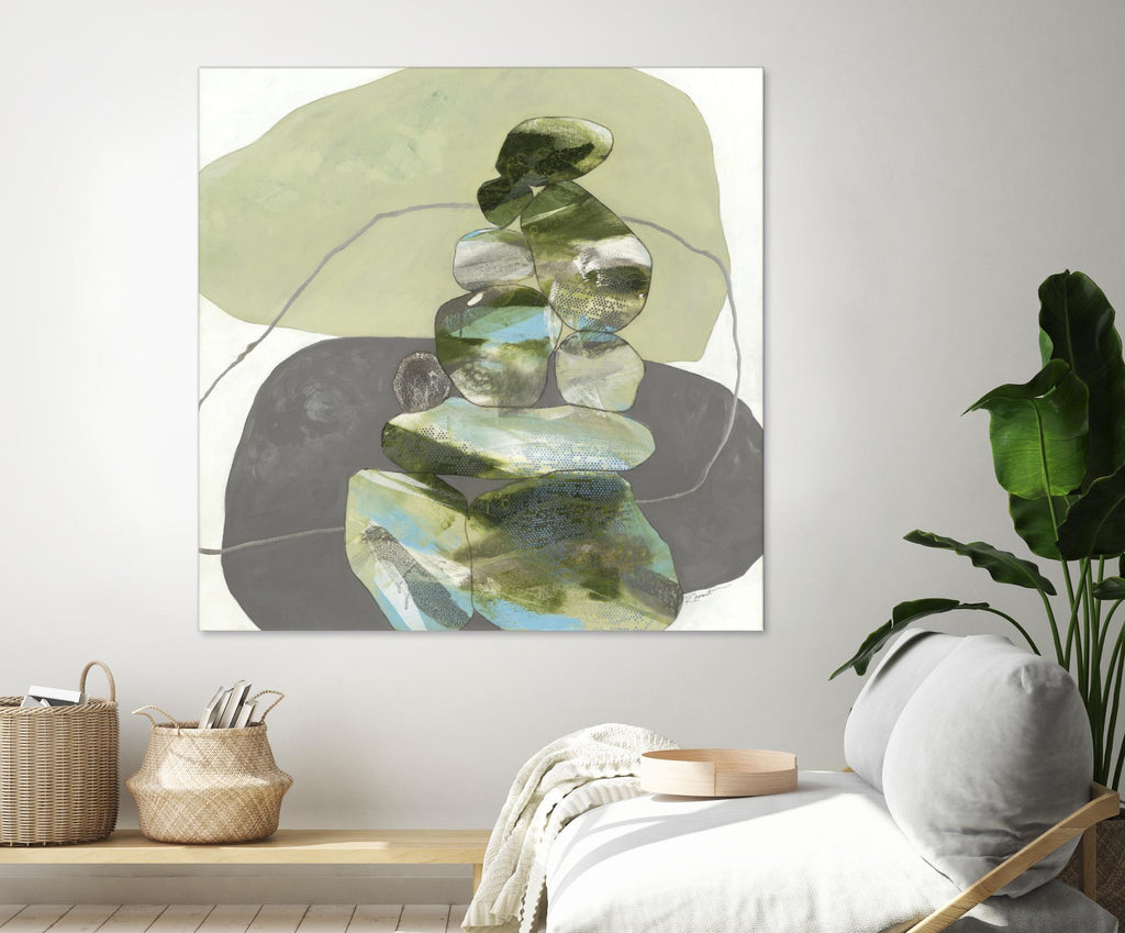 Green Cairns III by Ruth Fromstein on GIANT ART - greens organic shapes
