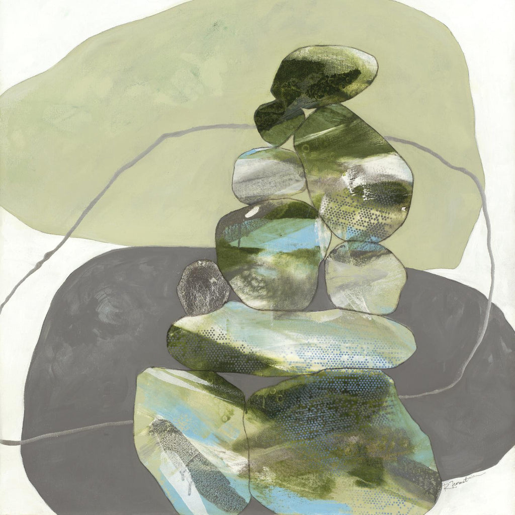 Green Cairns III by Ruth Fromstein on GIANT ART - greens organic shapes