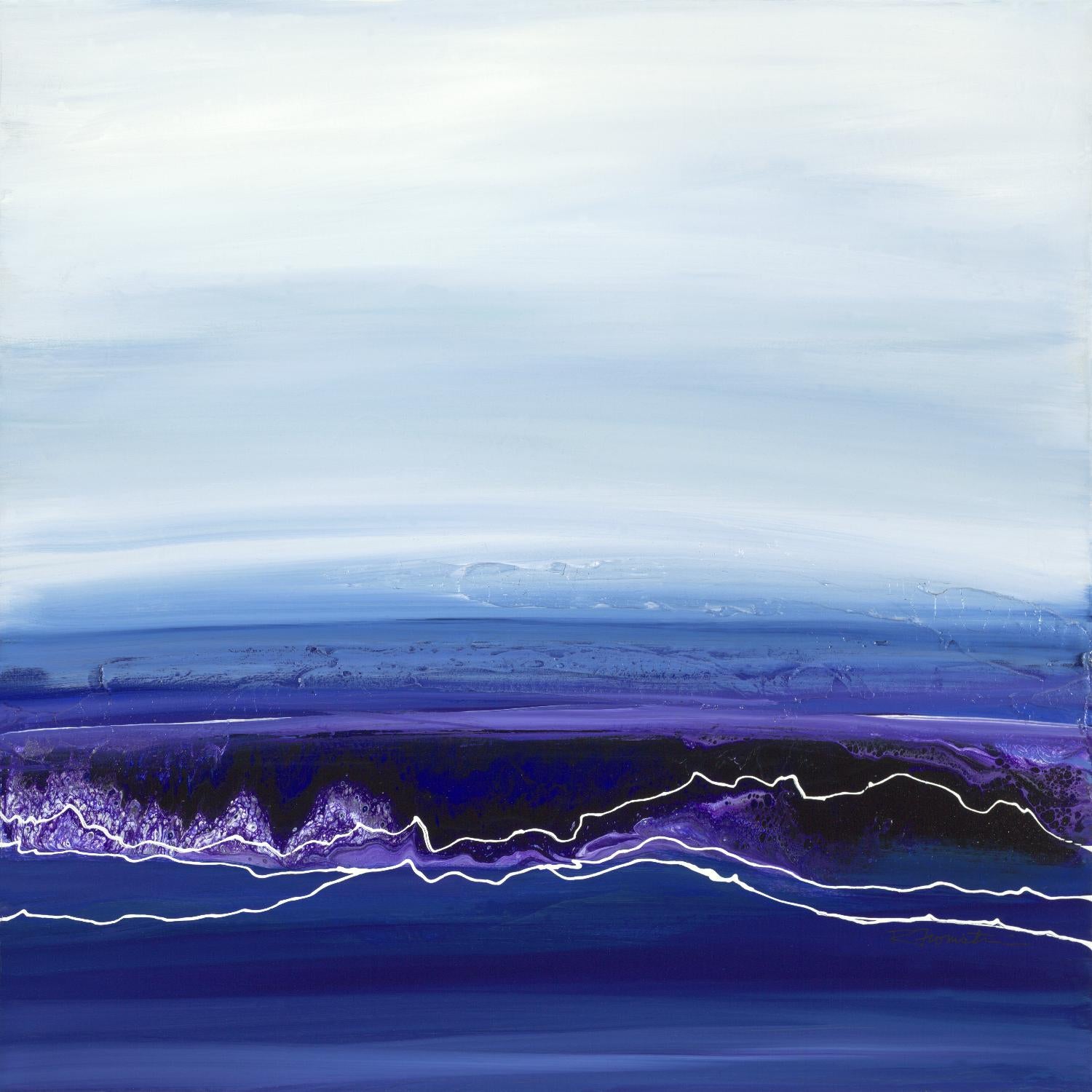 Blue Rendezvous de Ruth Fromstein sur GIANT ART - blues abstrait