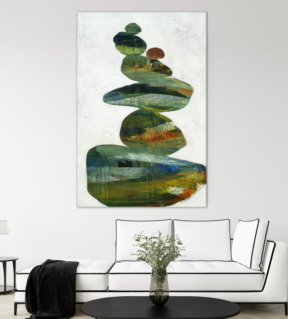 Balancing Act I by Ruth Fromstein on GIANT ART - greens organic shapes