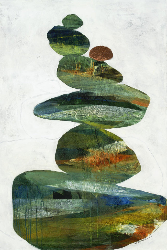 Balancing Act I de Ruth Fromstein sur GIANT ART - verts formes organiques