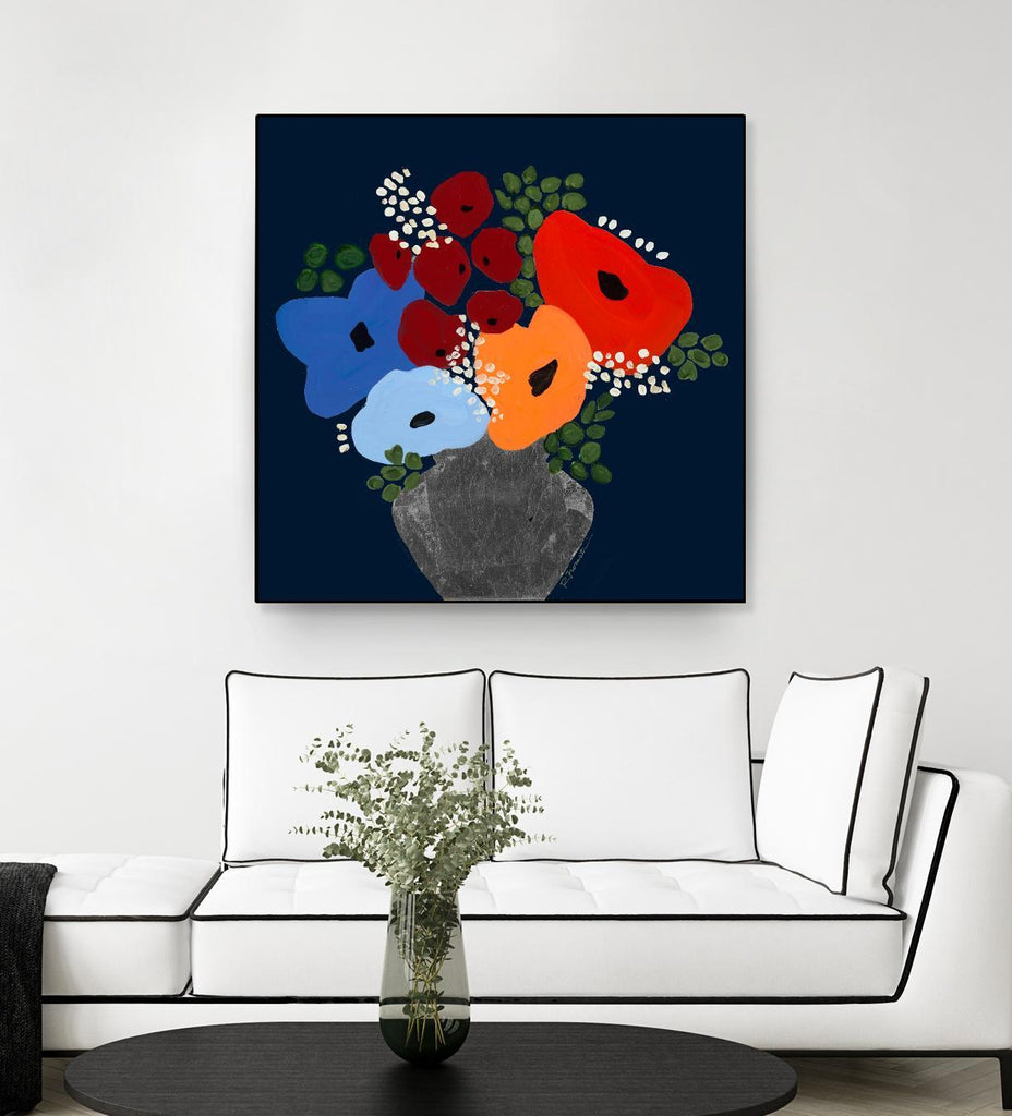 My Day V2 by Ruth Fromstein on GIANT ART - blues botanical bouquet