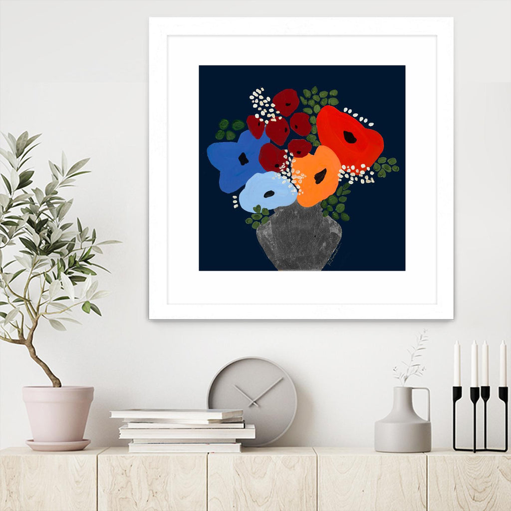 My Day V2 by Ruth Fromstein on GIANT ART - blues botanical bouquet