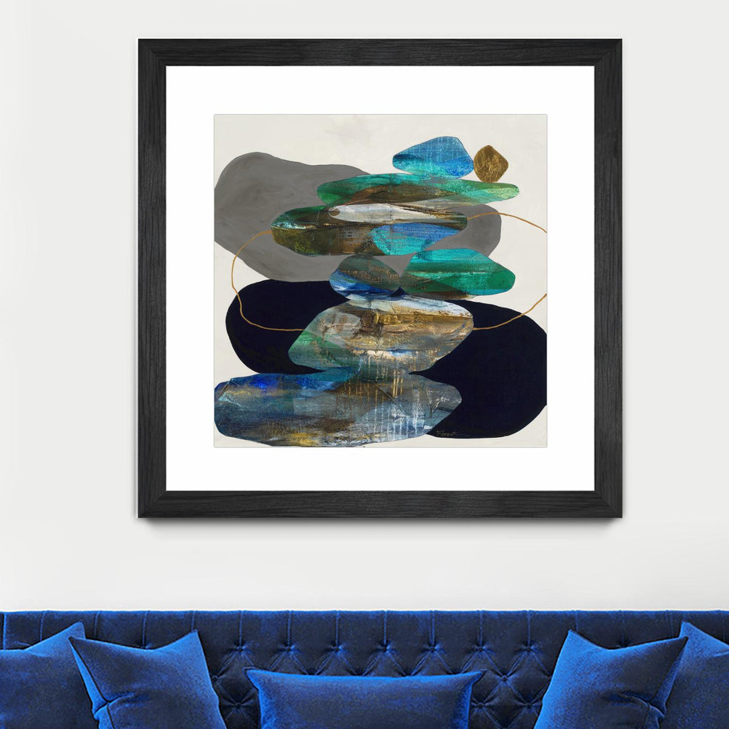Plus de Cairns par Ruth Fromstein sur GIANT ART - formes organiques bleues