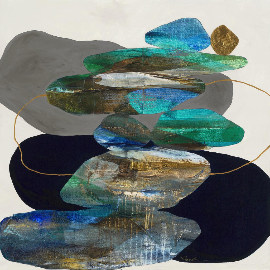 Plus de Cairns par Ruth Fromstein sur GIANT ART - formes organiques bleues