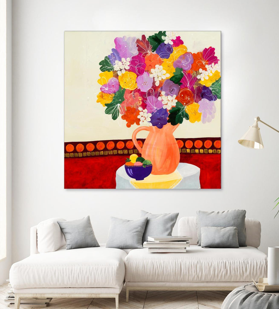 Taking In The Love par Ruth Fromstein sur GIANT ART - bouquet floral d'oranges