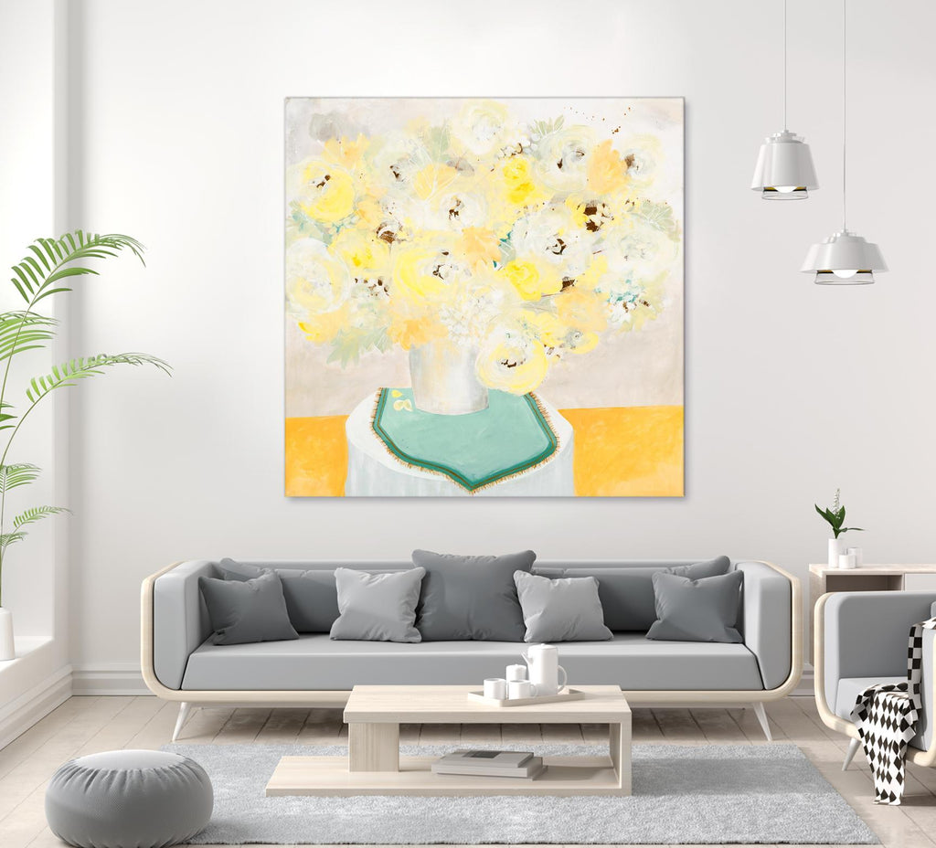 SOFT & GENTLE by RUTH FROMSTEIN on GIANT ART - yellow floral floral
