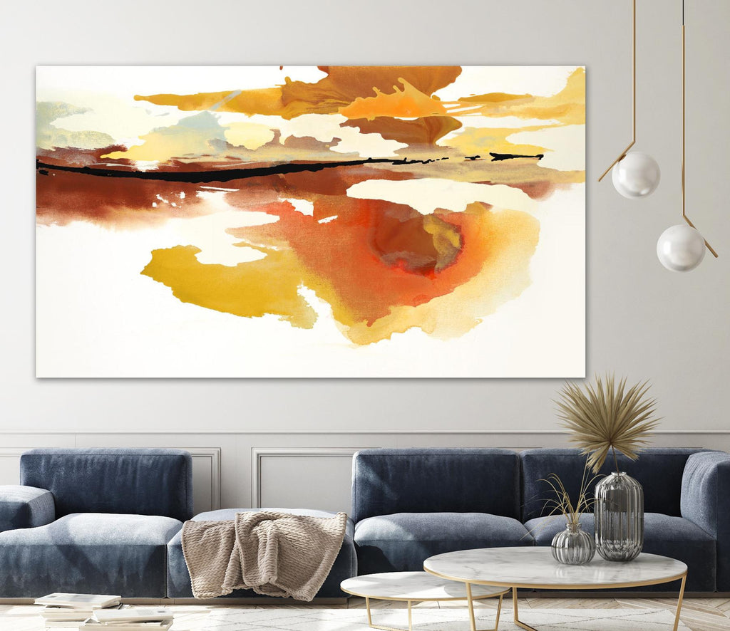 Scenery II by Randy Hibberd on GIANT ART - oranges, yellows fluid abstracts