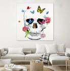 Butterfly Flower Skull by Randy Hibberd on GIANT ART - pink contemporary
