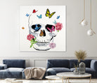 Butterfly Flower Skull by Randy Hibberd on GIANT ART - pink contemporary