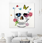 Butterfly Flower Skull by Randy Hibberd on GIANT ART - pink contemporary