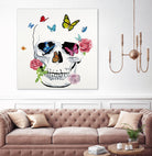 Butterfly Flower Skull by Randy Hibberd on GIANT ART - pink contemporary