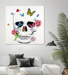 Butterfly Flower Skull by Randy Hibberd on GIANT ART - pink contemporary
