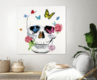 Butterfly Flower Skull by Randy Hibberd on GIANT ART - pink contemporary