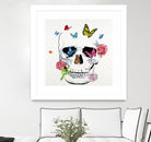Butterfly Flower Skull by Randy Hibberd on GIANT ART - pink contemporary