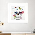 Butterfly Flower Skull by Randy Hibberd on GIANT ART - pink contemporary