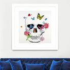 Butterfly Flower Skull by Randy Hibberd on GIANT ART - pink contemporary