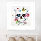 Butterfly Flower Skull by Randy Hibberd on GIANT ART - pink contemporary