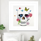 Butterfly Flower Skull by Randy Hibberd on GIANT ART - pink contemporary