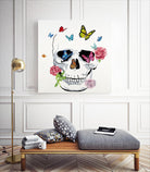 Butterfly Flower Skull by Randy Hibberd on GIANT ART - pink contemporary