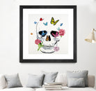 Butterfly Flower Skull by Randy Hibberd on GIANT ART - pink contemporary