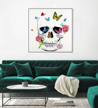 Butterfly Flower Skull by Randy Hibberd on GIANT ART - pink contemporary