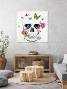 Butterfly Flower Skull by Randy Hibberd on GIANT ART - pink contemporary