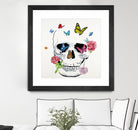 Butterfly Flower Skull by Randy Hibberd on GIANT ART - pink contemporary