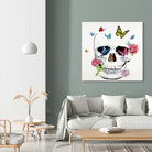 Butterfly Flower Skull by Randy Hibberd on GIANT ART - pink contemporary