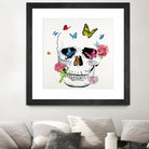 Butterfly Flower Skull by Randy Hibberd on GIANT ART - pink contemporary