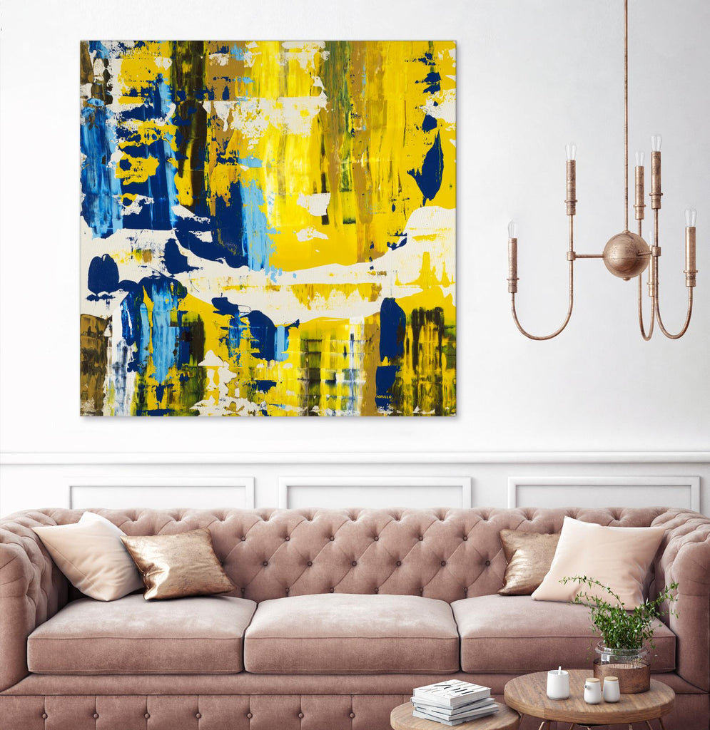 Old Yeller With Blue Velocity by Jeff Iorillo on GIANT ART - blue abstract