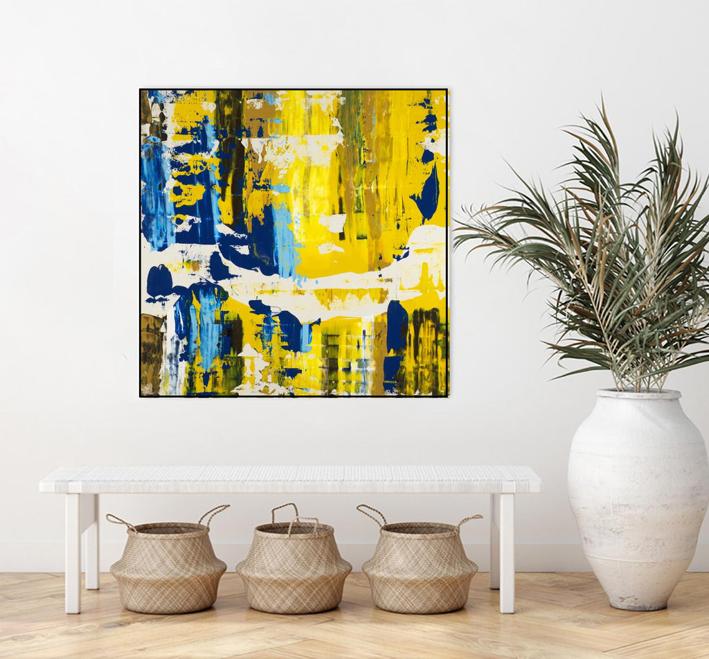 Old Yeller With Blue Velocity by Jeff Iorillo on GIANT ART - blue abstract