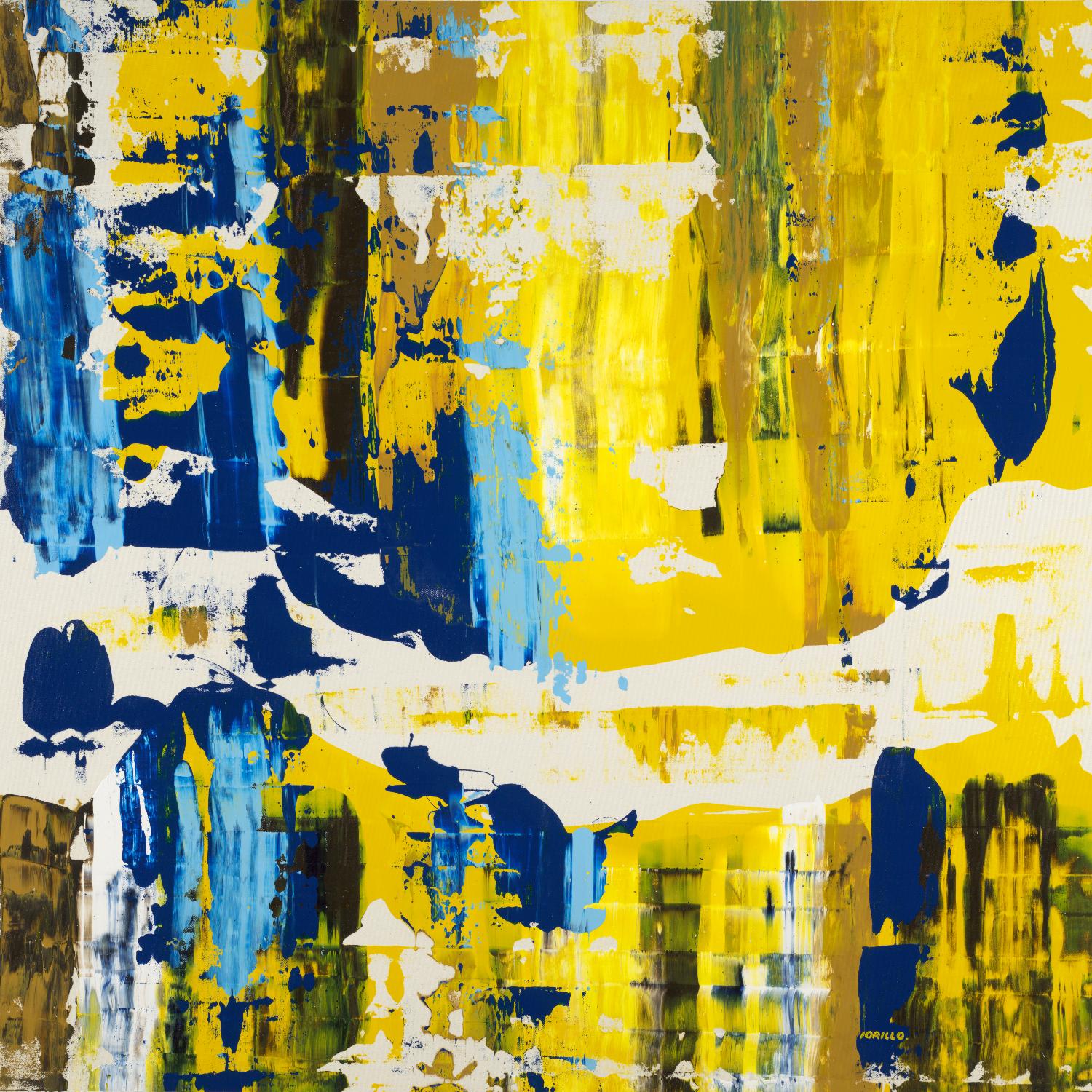 Old Yeller With Blue Velocity par Jeff Iorillo sur GIANT ART - abstrait bleu