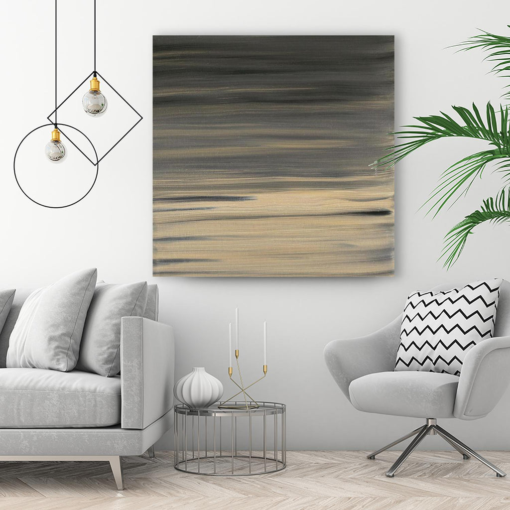 Peach Stripes by Corrie LaVelle on GIANT ART - black abstract