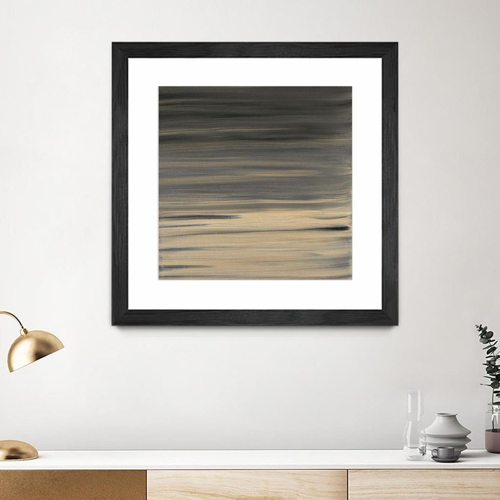 Peach Stripes de Corrie LaVelle sur GIANT ART - abstrait noir