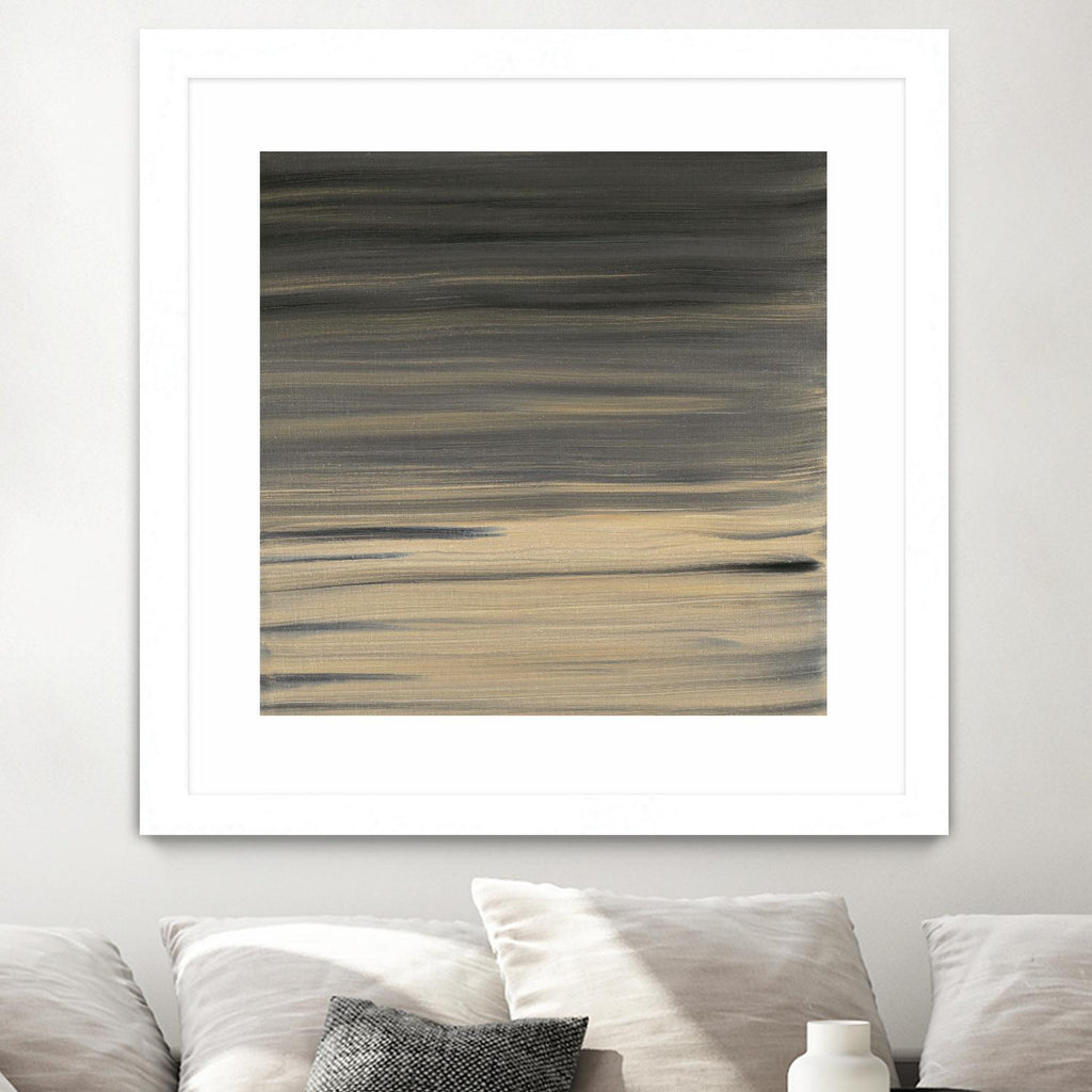 Peach Stripes de Corrie LaVelle sur GIANT ART - abstrait noir